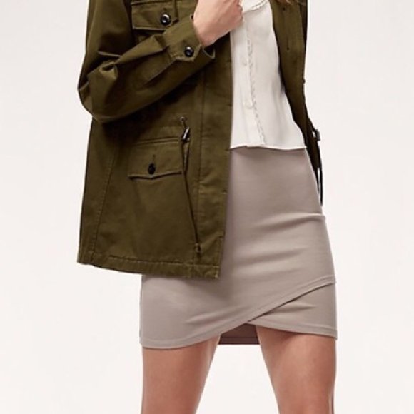 Aritzia Talula Beige Primrose Faux-Wrap Mini Skirt - Picture 8 of 8